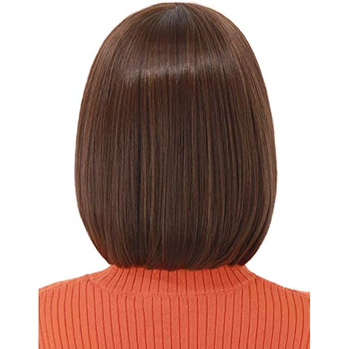 DILLARDS Ruina Brown Velma Wig Short Brown Wigs For Velma Costume Women Girls Straight Brown Bob Wig With Bangs Natural Cute Wigs For Daily Costume Party R021Br - Image 2